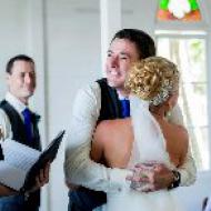 Kylie and Jason Hugs! October 2013, St Mary's By The Sea, Cairns Civil Marriage Celebrant, Melanie Serafin